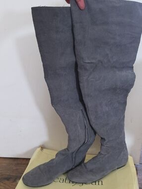 Cathy Jean Gray Over-the-Knee Suede Boots